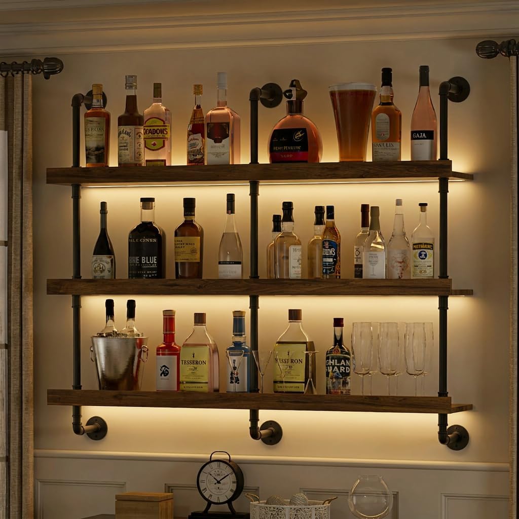 Настенная винная полка с LED-п – обзор и цена Home Bar Shelves